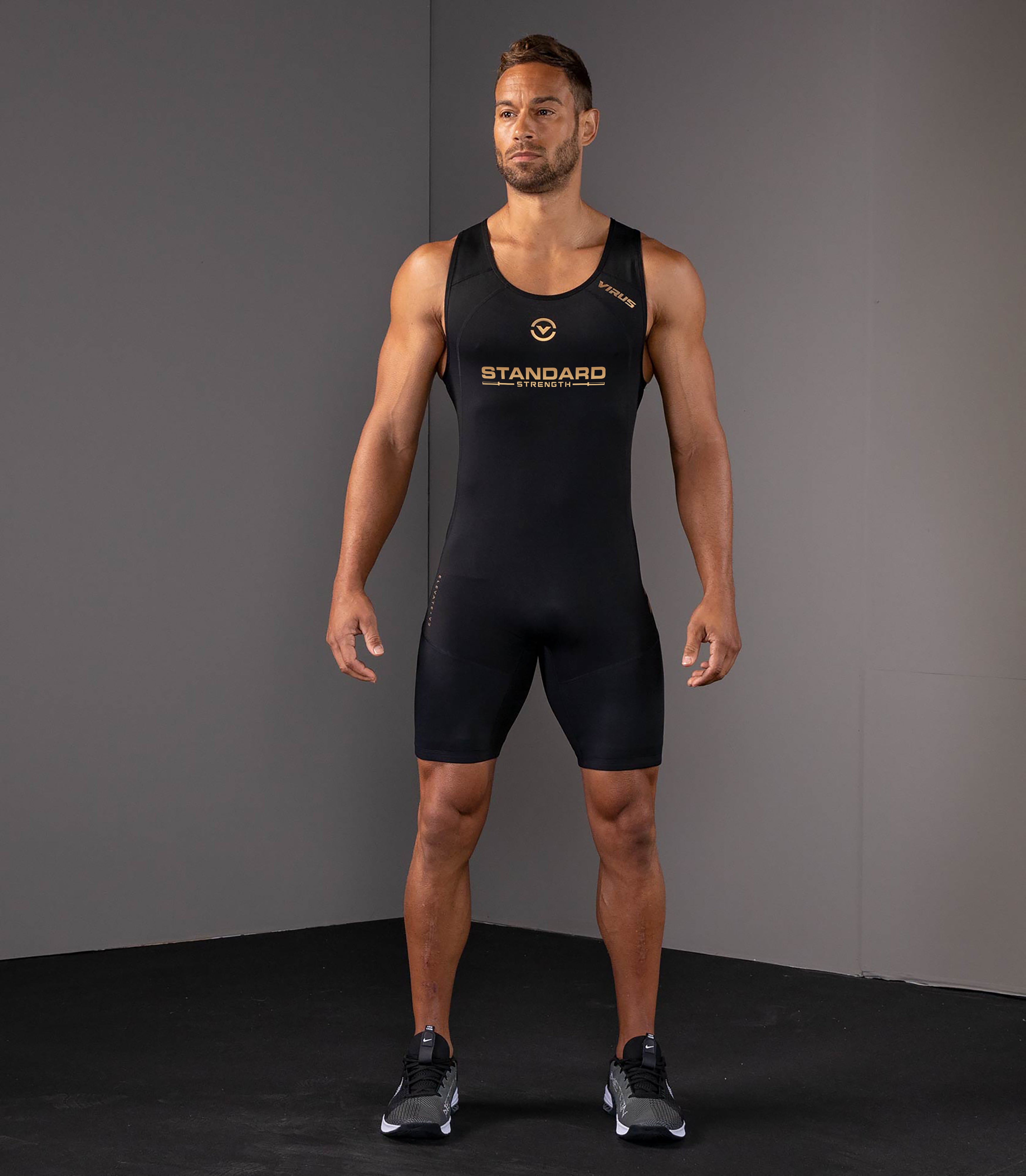 Standard Strength x Virus Mens Elevate V2 Singlet - BKGD