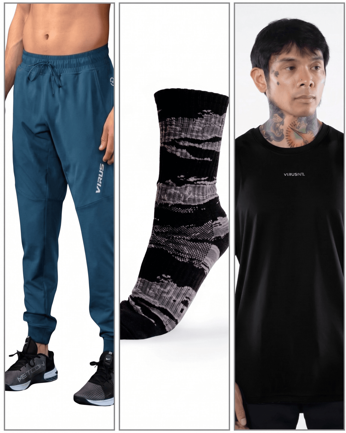 Men's Lifestyle Bundle | Bioceramic™ Recovery and CoolJade™ Cooling From Daily Wear to Active Recovery - VIRUS® Performance Apparel. Slide 1 of 58
