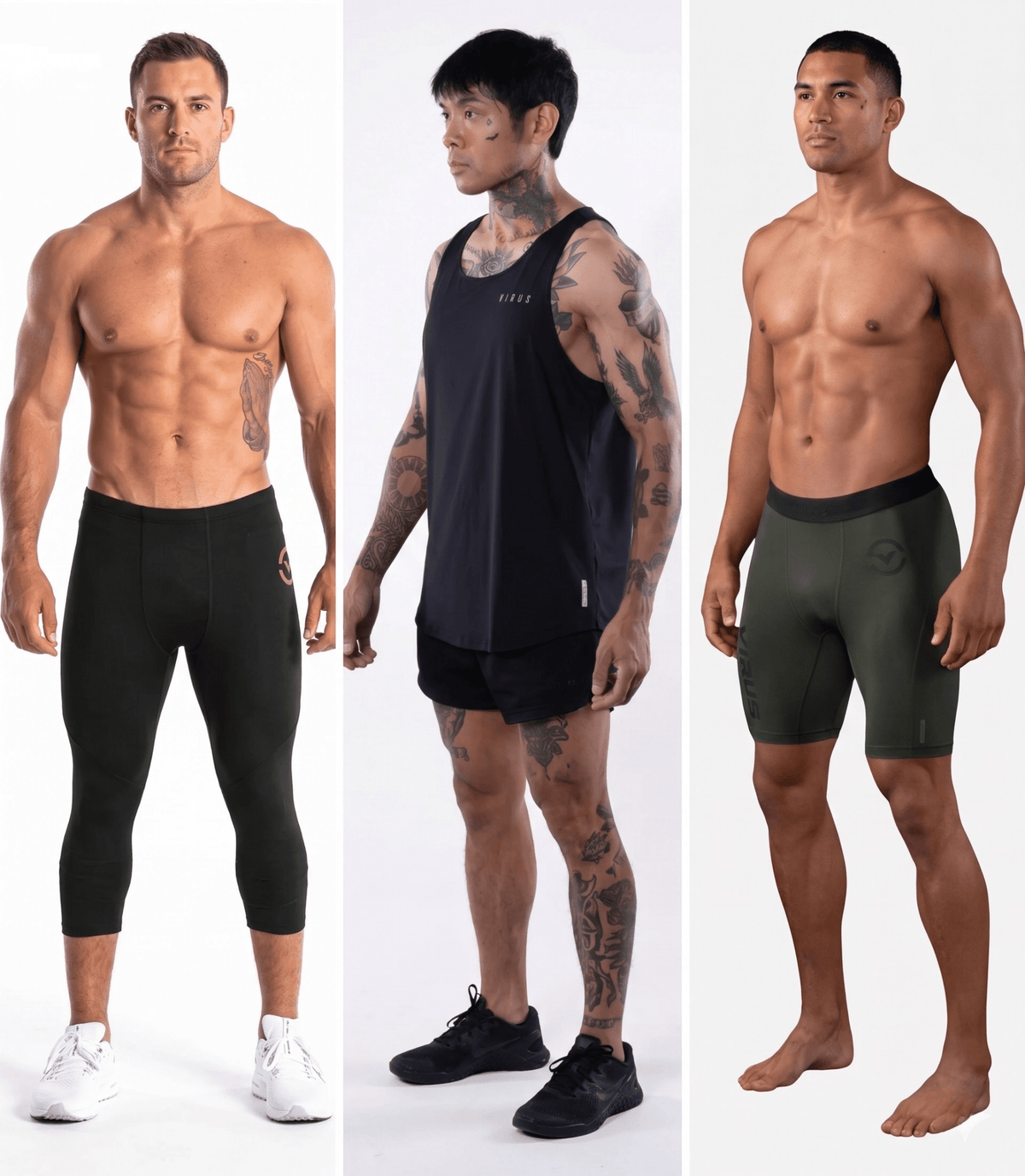 Men's Run/Bike Bundle | CoolJade™ Cooling and Bioceramic™ Compression From Mile One to Cooldown - VIRUS® Performance Apparel. Slide 1 of 27

