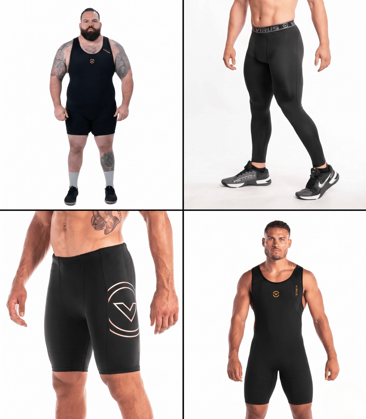 Men's Weightlifting Bundle | Bioceramic™ Compression and CoolJade™ Cooling From Warm - Up to PR - VIRUS® Performance Apparel. Slide 1 of 77
